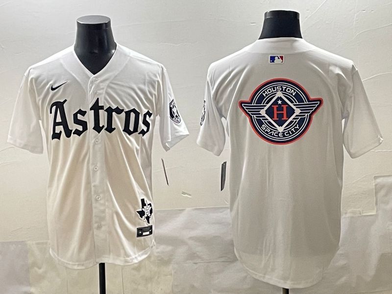Men 2025 Houston Astros Blank White Five generations Joint Name Nike MLB Jersey style 31->houston astros->MLB Jersey